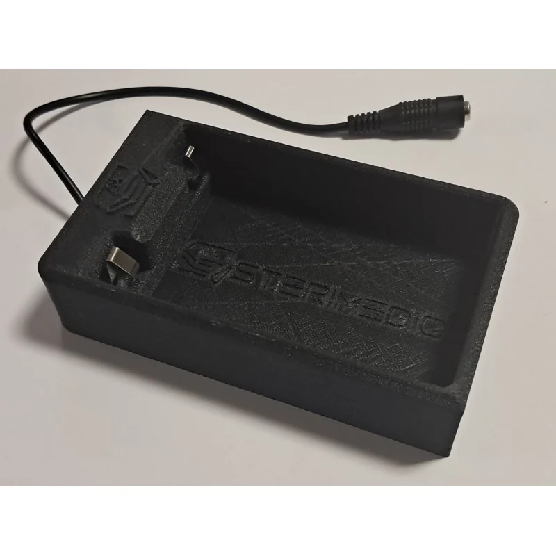 12 V battery charging station without power supply — Black